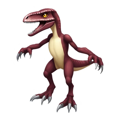 Maroon edgy badass velociraptor-Digimon, full body sticker