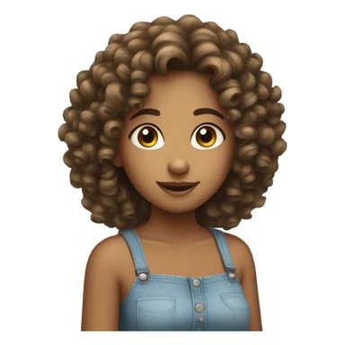 Cute girl curly hair sticker