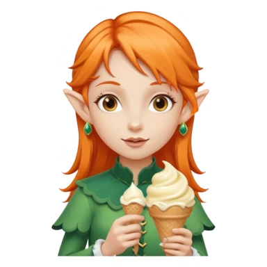 
a girl elf in orange hair with vanilla ice cream




 sticker