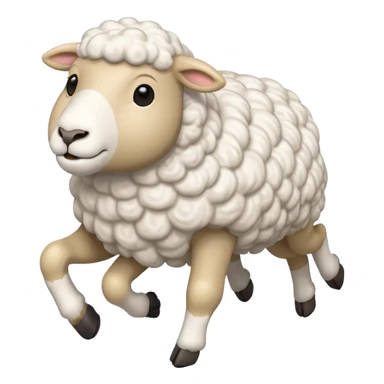 High resolution of A  running sheep sticker