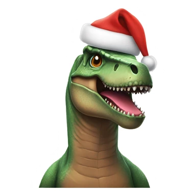 trex in santa hat sticker