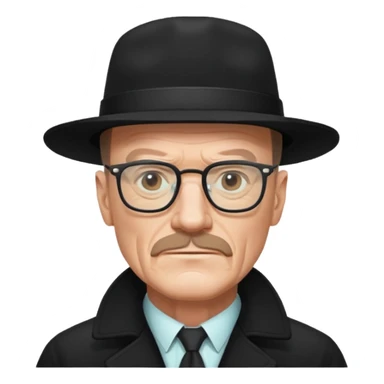 Walter white in coat and black glasses  sticker