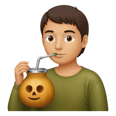 person drinking yerba mate sticker