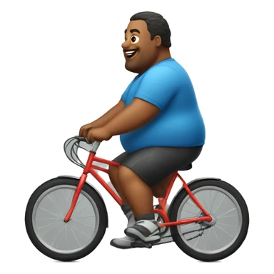 Fat man riding bike sticker