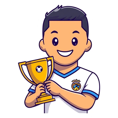 Ronaldo smiling with soccer trophy sticker