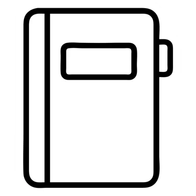 minimal style illustration of a notebook, school supplies sticker