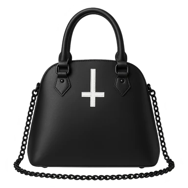 Back white goth purse without background sticker