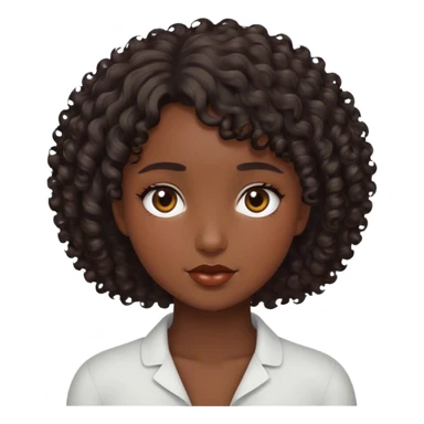 Curly girl with short hair and dark skin sticker