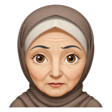 VERY OLD WHITE WOMAN HIJAB BLACK EYEBROWS sticker