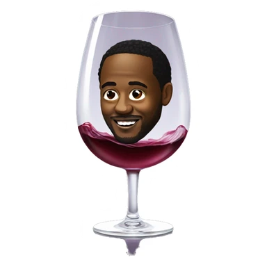 Kendrick Lamar floating in a glass of wine sticker