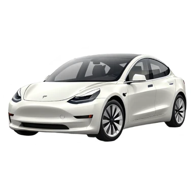 Tesla model 3 white. Icon. In a hurry  sticker