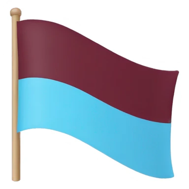Maroon and sky blue flag sticker