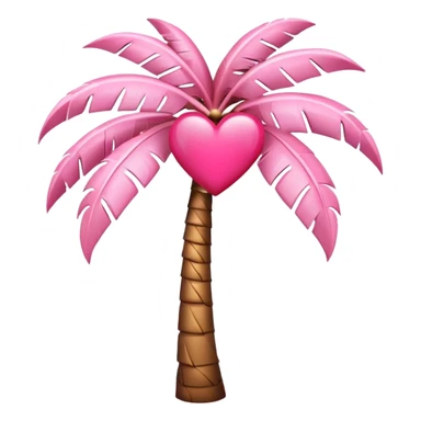 Baby pink palm tree and heart sticker