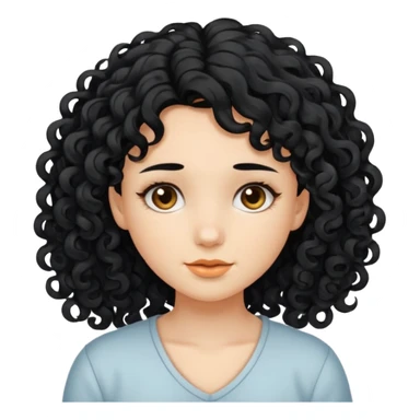 Faça uma garota zombeteiro de cabelo cacheado preto e uma mecha descolorido do lado esquerdo sticker