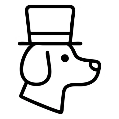 dog with tophat sticker