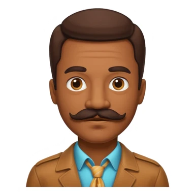 Retro 70s man face sticker