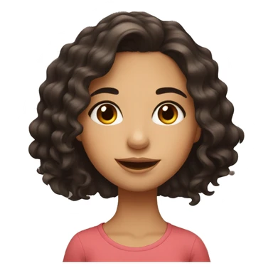 cute latina girl with wavy mid length dark hair brown eyes sticker