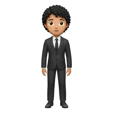 Young man, brown skin, black curly hair, tailored trousers, suit jacket, and tie

 sticker