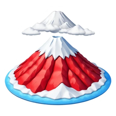 Create a 3D Mount Fuji with red color. sticker