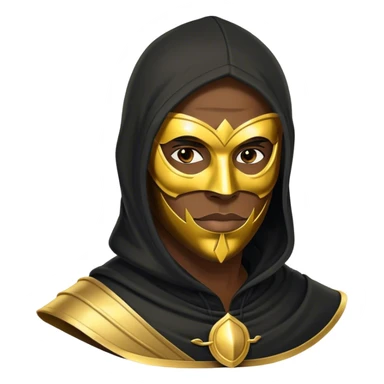  black hoodman with golden  mask sticker