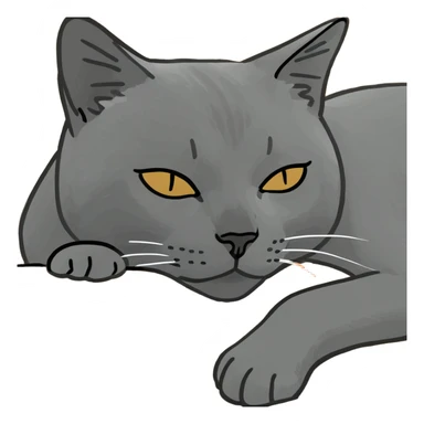 Gray cat with sleeping z’s sticker