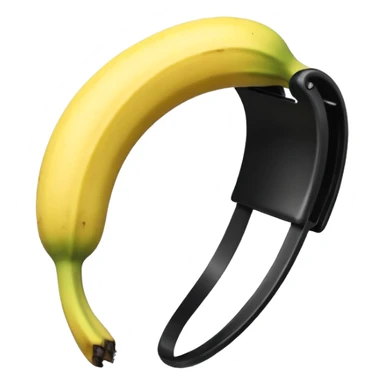 a curved, banana-shaped hair accessory with teeth on both sides that hinge together, designed to secure hair in a vertical ponytail or "banana curl" style sticker