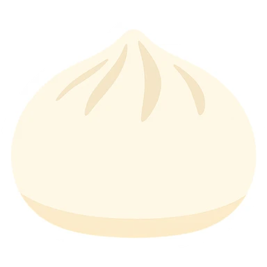 banh bao, soft steamed bun with pleated top, color icon sticker