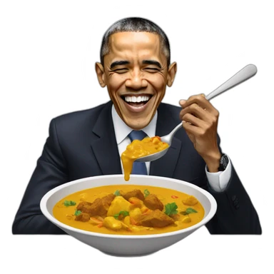 obama eating curry sticker