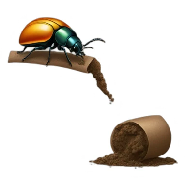  beetle rolling a piece of dung  sticker