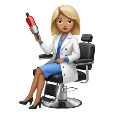 woman hairdresser chair sticker