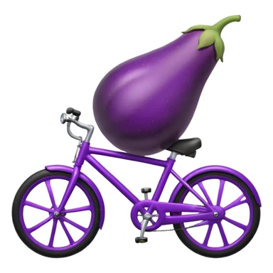 Eggplant on bike  sticker