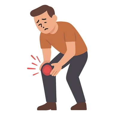 flat design style man with knee pain sticker