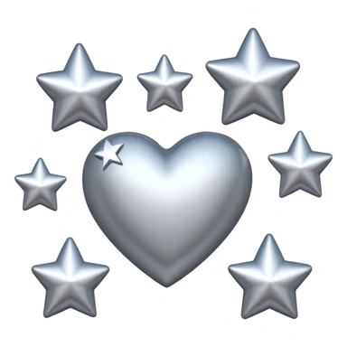 Silver hearts and stars sticker