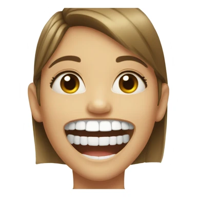 A girl with braces on her teeth sticker