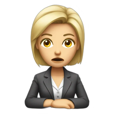 angry femail accountant sticker