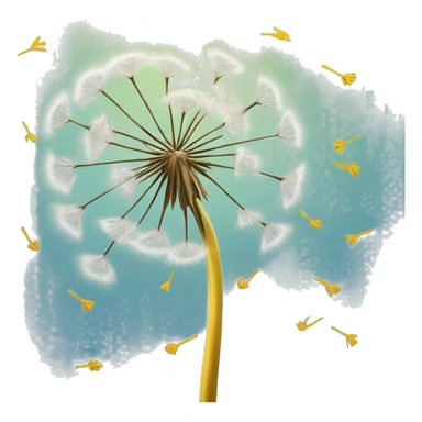 dandelion seeds blew off by wind turning into a batch of birds sticker