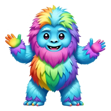 easter rainbow yeti dancing sticker
