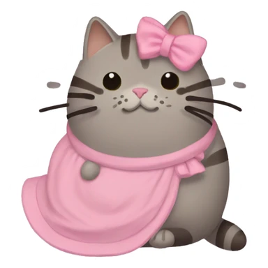 Pusheen cat wearing pink dress sticker