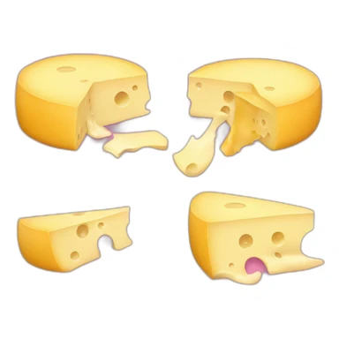 pink cheese eating another cheese sticker