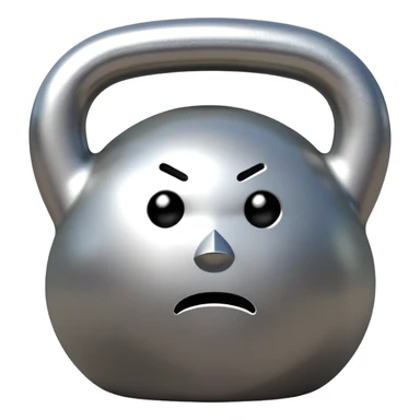 kettlebell looking down with a sad expression sticker