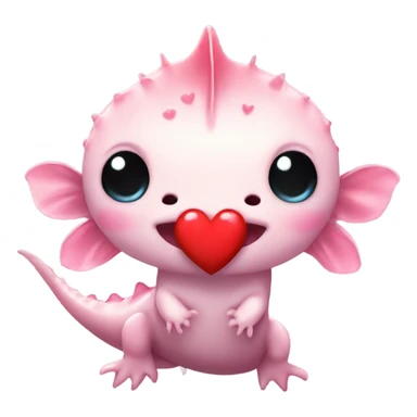cute axolotl with heart sticker