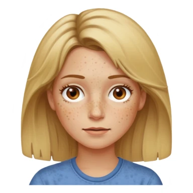 Dirty blonde hair girl with middle aged sticker