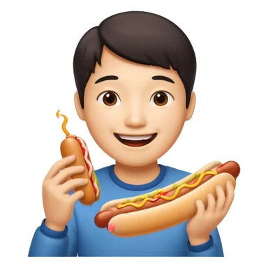 Asian eating dog animal sticker