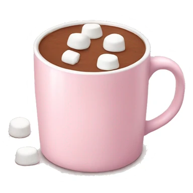 Light Pink mug of hot chocolate with marshmallows  sticker