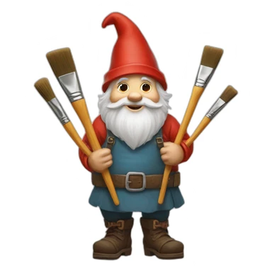 Gnomes with paintbrushes sticker