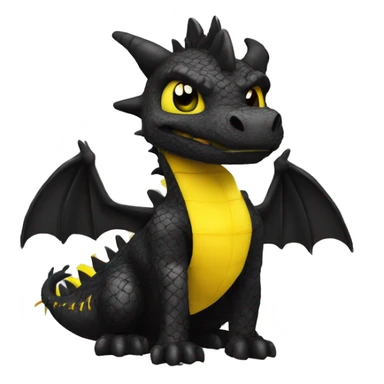 Black dragon dressed in punk clothes with chequer black and white markings and yellow caution tape  sticker