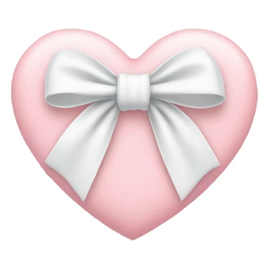 Light pink heart with white bow sticker