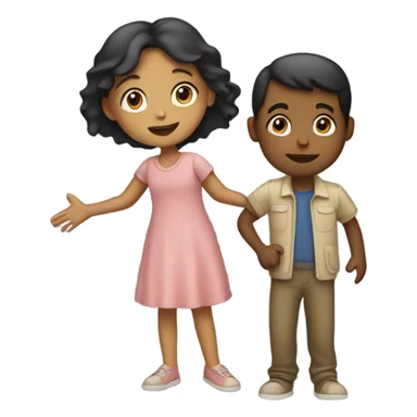 Girl with Boy Hand on Hand  sticker