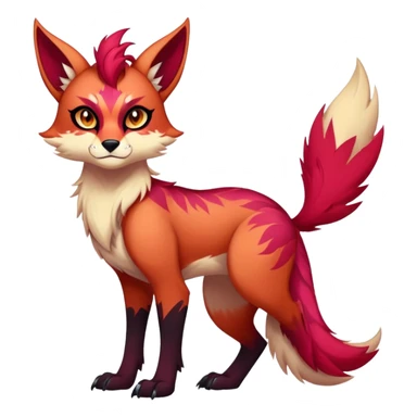 Vibrant dark edgy badass cool Falvie-Fionbri-creature-fursona, full body, with random markings sticker