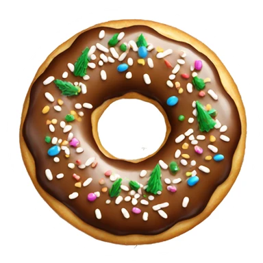 Donut with christmas tree sprinkles sticker
